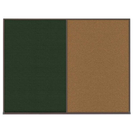 United Visual Products Triple Door Radius Corkboard, 72"X48", S, UV80055-SATIN-RUBBER UV80055-SATIN-RUBBER